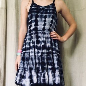 Navy Blue Tie-Dye Dress